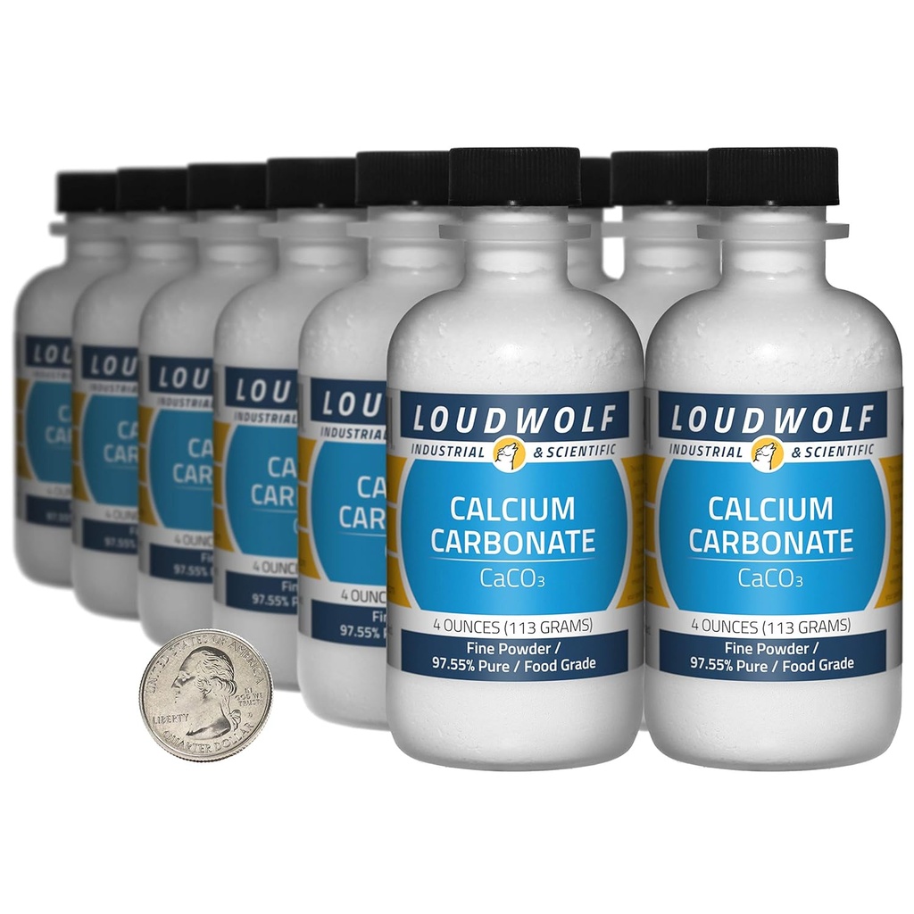 Calcio Carbonato / 3 Libras / 12 Botellas / 97.55% Pure Food Grade/Fine Powder