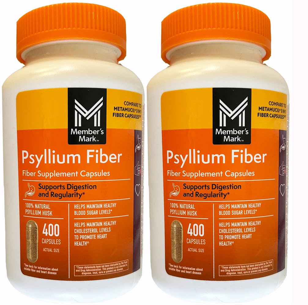 Mark Fiber Capsules 2Pack (400 Conde) Psyllium Husk es el suplemento de fibra recomendado #1 Doctor.