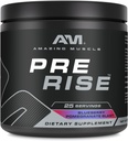 Sorprendente Muscle Pre Rise ← Pre-Workout Powder Suplemento con Caffeine " Beta-Alanine for Men " Women ANTE 25 Servings (25 Servings, Blueberry Pomegranate Blast)
