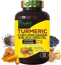 Primer Mundo. Ginger de Curcumina Turmeric y Aceite de Semilla Negra, 120 Caps, 2250mg, 95% Curcuminoides, BioPerin Añadido, Extra Strength,Organic,Halal,Vegan,Support Immune System,Joint Support (120)