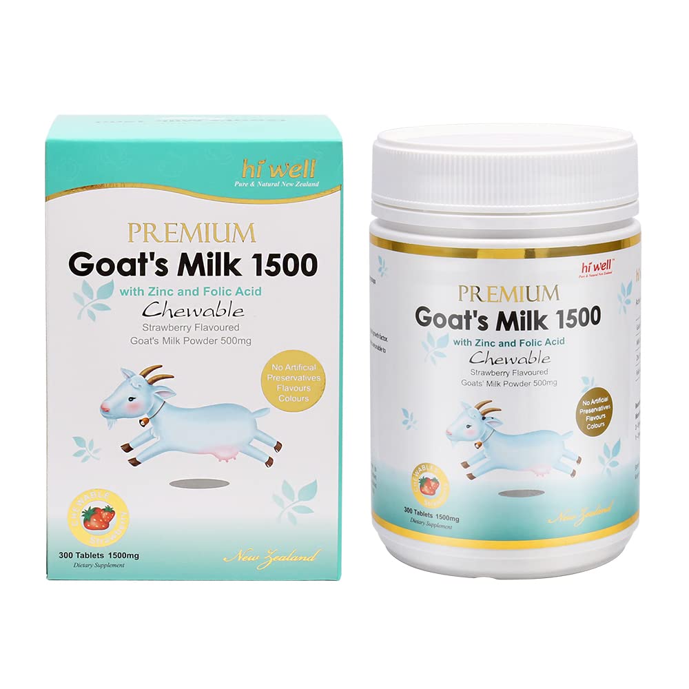 Hi Well Premium Goat Milk 1500 300Tablets Strawberry