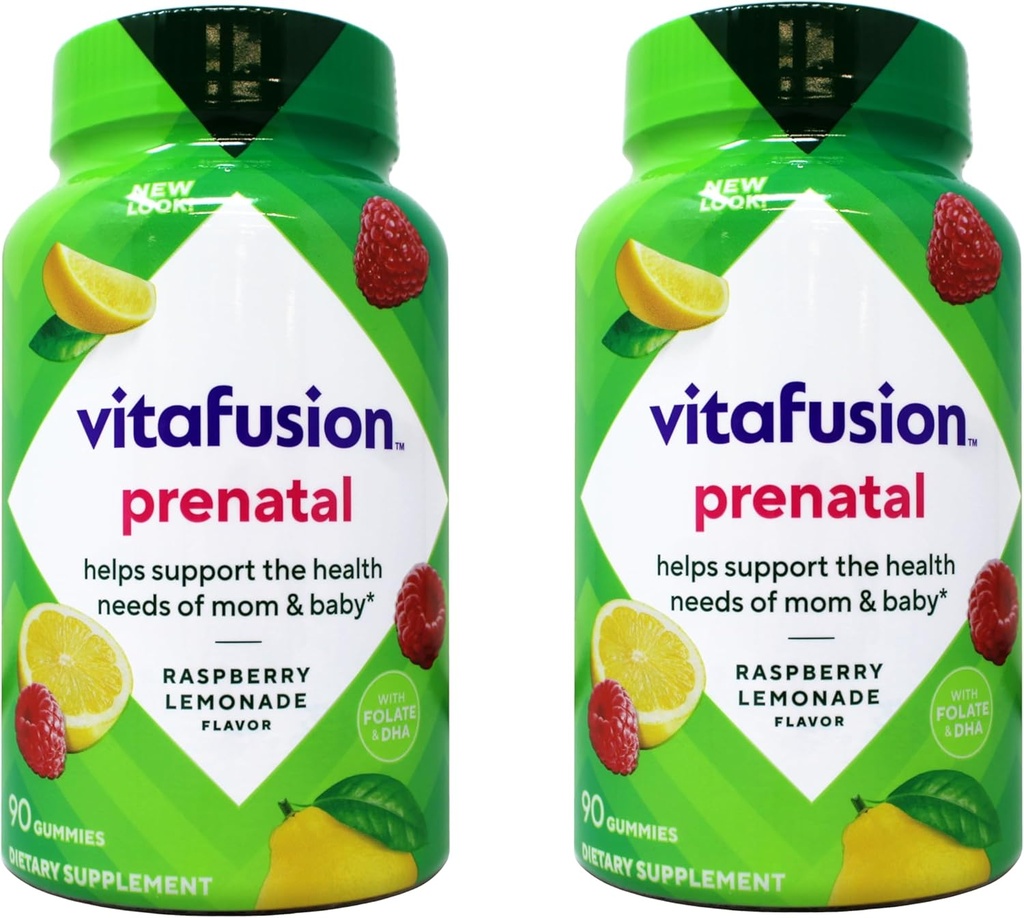 Vitafusion Prenatal Dha &amp; Folic Acid Gummy Vitaminas 90 Cuenta (2 pack)