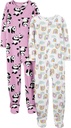 Joyas simples de las chicas de Carter 2-Pack Loose-fit Fleece Footed Pajamas