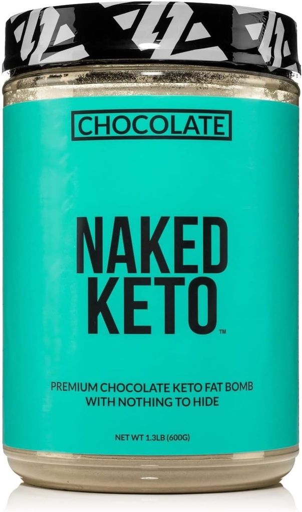 Chocolate desnudo Keto - Premium Chocolate Keto Fat Bomb Powder - Nada artificial - Sin gluten Keto Bomb Chocolate Mct Oil Powder con No Gmos - 1.3 Lb