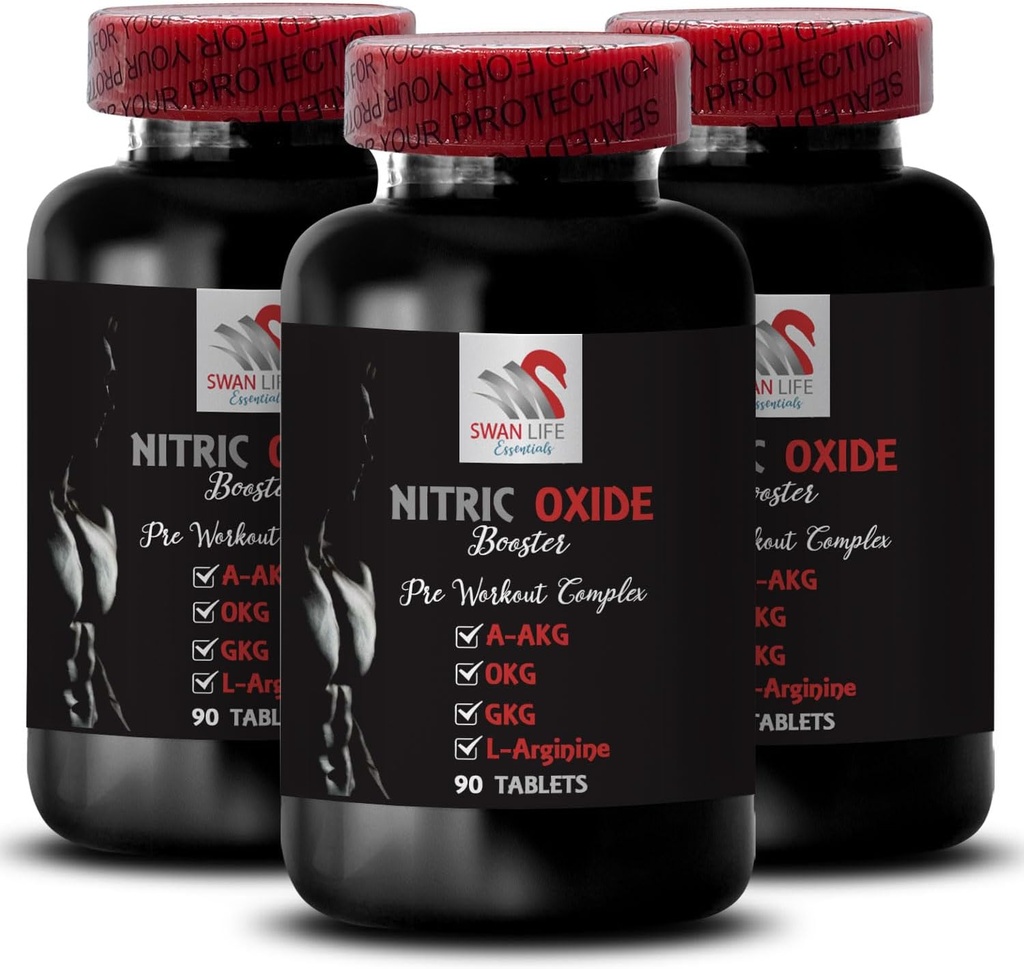 L-citrulline y l-arginina Suplementos - Nitric Oxide Booster - Resistencia, Nitric Oxide Flow, Strength Training, Fitness Support, Pre-Gym Boost, Muscle Pump, Físico Botellas 3 Botellas 270 Tablas