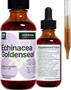 Echinacea y Goldenseal 2 fl oz Liquid Extract - Natural Herbal Supplement - Immune Support Drops - Enhance Sleep ¦ Boost Energy - High Potency - 45-Day Supply