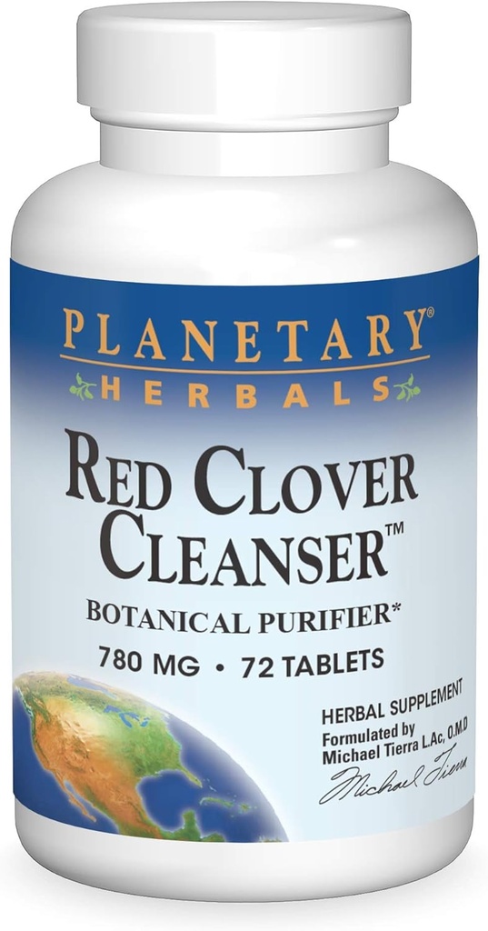 Herbals Planetarios Rojos Clover Cleanser Tablets, 72 Conde