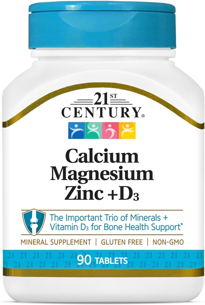 21st Century Cal Mag Zinc +D Tablets, 90 Cuenta