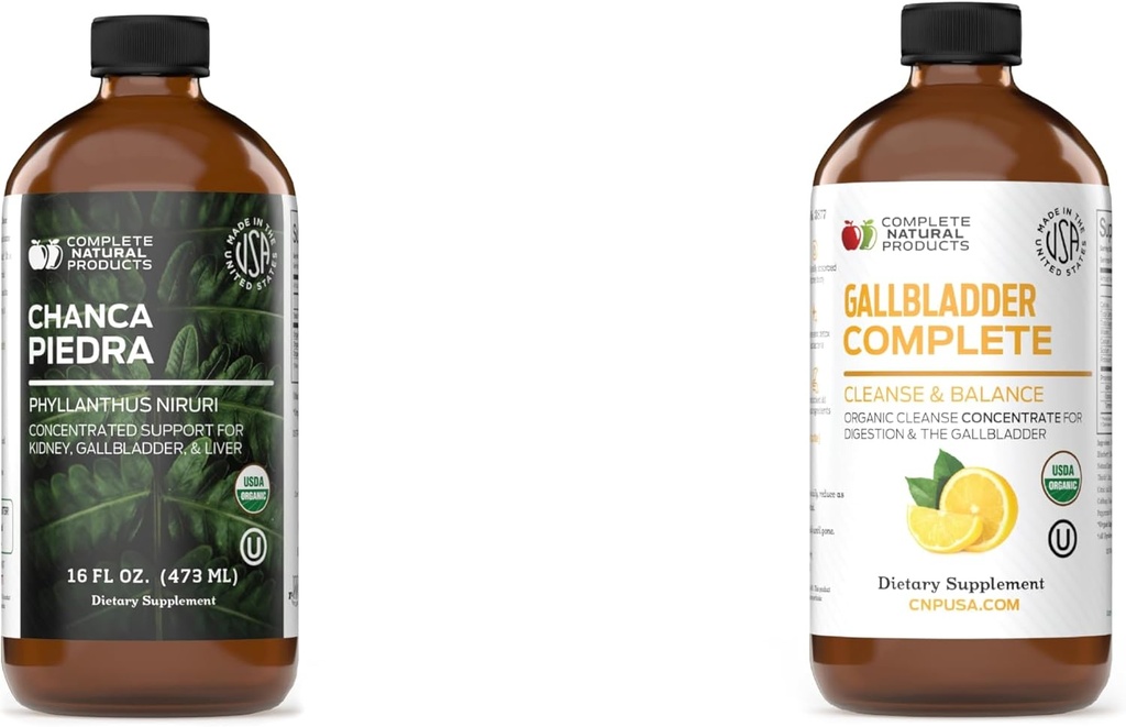 Productos naturales completos Chanca Piedra 16oz &amp; Gallbladder Complete 8oz Bundle