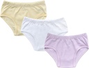ORGANICKID Girls 100% Organic 100% Cotton Underwear GOTS Certified Kids Toddler Panties Briefs Pack of 3