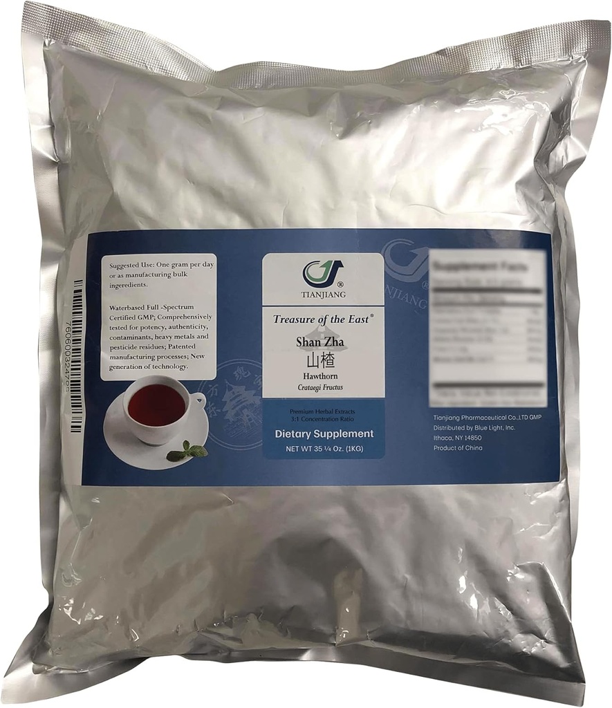 Tesoro del Este, Extracto de Hawthorn - Shan Zha (3:1 Polvo Extracto de Herbal Concentrado, 1kg)