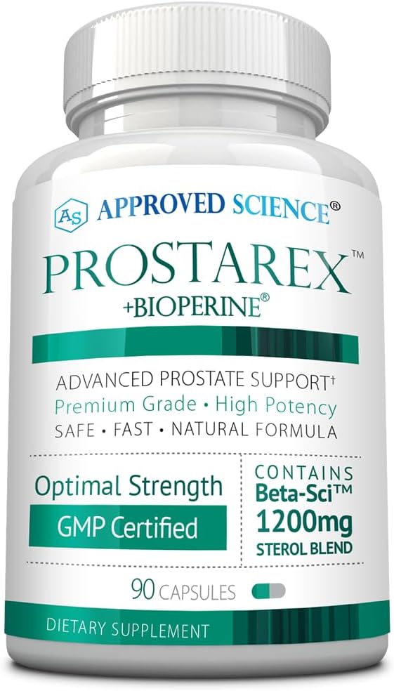 Approved Science Prostarex - Suplemento de próstata - Saw Palmetto, 1200mg Beta-Sitosterol, Bioperina - 90 cápsulas - 1 mes de suministro