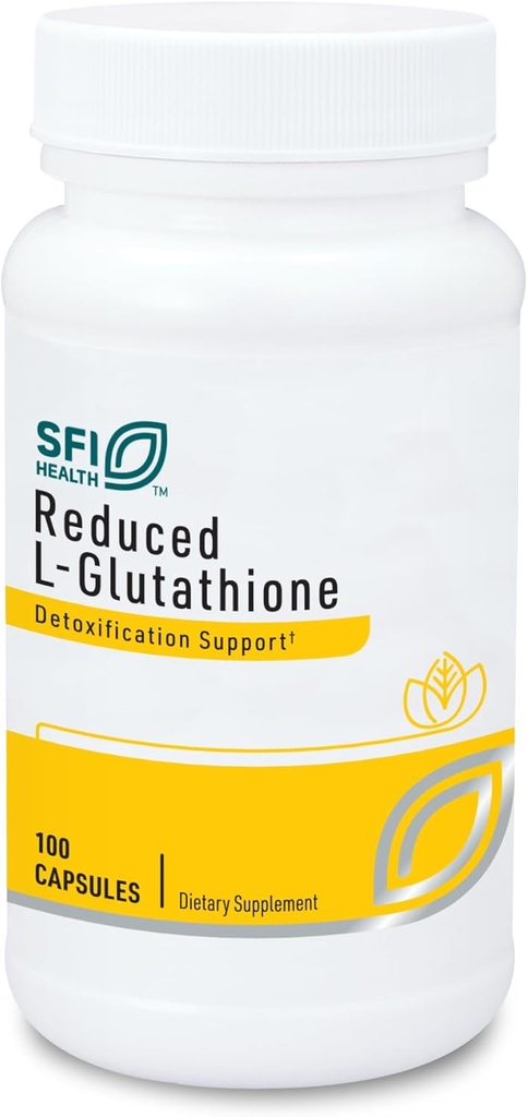Klaire Labs SFI Health Reduced L-Glutathione 150mg - Suplemento antioxidante con Magnesio para el hígado, Detox &amp; Immune Support - Forma activa y reducida - Hypoallergenic (100 cápsulas)