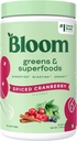 Bloom Nutrición Superalimentos Verdes Polvo, Enzimas Digestivos con Probióticos y Prebióticos, Salud Gut, Alivio de Bloating para Mujeres, Clorella, Mezcla de Jugo Verde con Root de remolacha, 25 SVG, Arándano picado