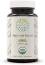 HerbEra Agaricus Blazei USDA Organic 60 Capsules ← Natural Herbal Suplemento  Certified Organic Vegetarian Capsules and Organic Agaricus Blazei (Agaricus blazei murill) Dried Mushroom (60 cápsulas)
