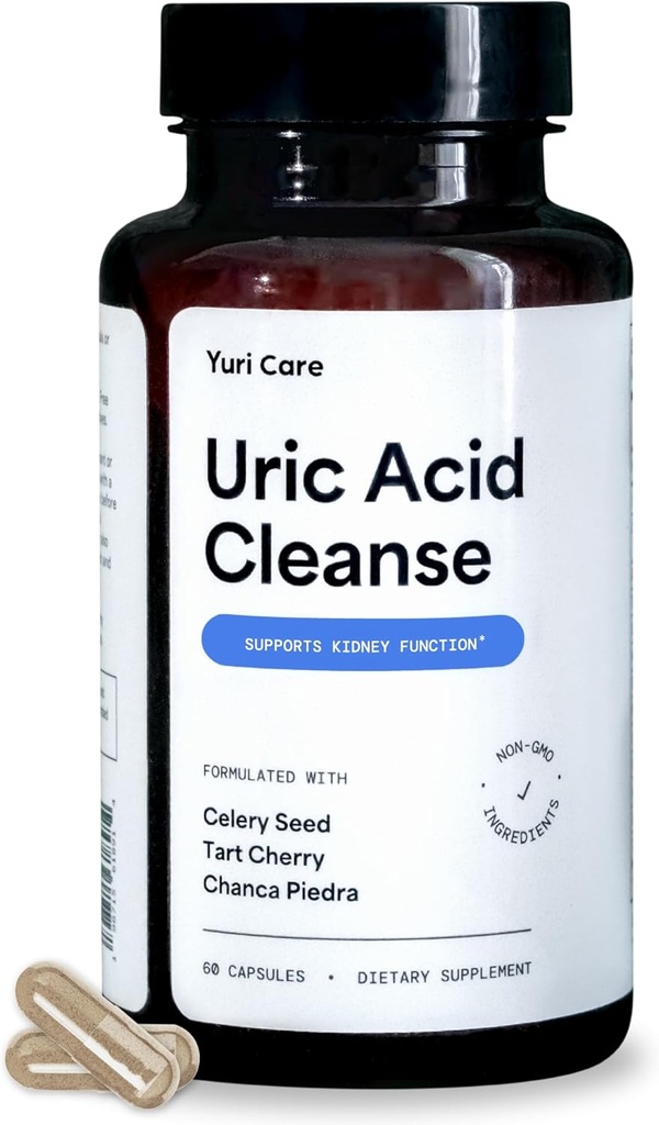 Natural Uric Acid Cleanse with 2000mg Celery Seed, 1000mg Chanca Piedra, Pomegranate Extract, Tart Cherry Extract Capsules - Kidney Cleanse Detox " Repair for Uric Acid Flush