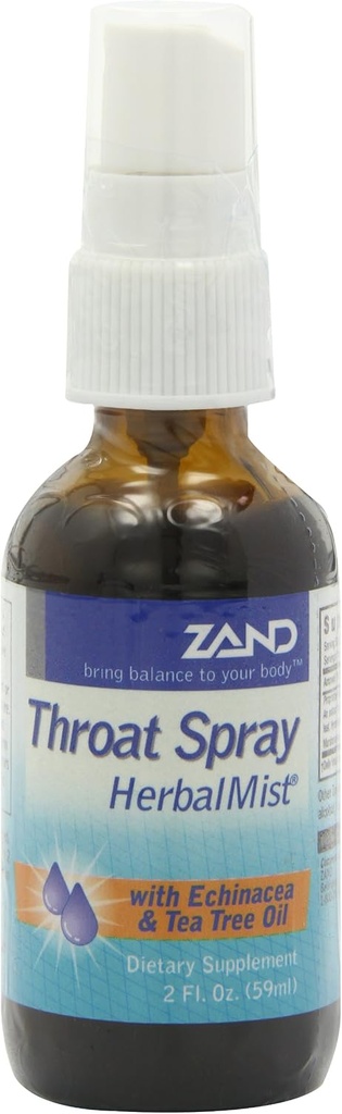ZAND Immunity HerbalMist Throat Spray ¦ Soothing Formula with Echinacea, Tea Tree, Sage, Elderberry &amp; Peppermint (2oz)