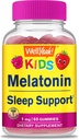 WellSí Kids Melatonin Gummies 1 mg - Ayuda para el sueño sin drogas Suplemento Gummy, Apoyo para el sueño para niños - Gluten Gratis, Gelatin Gratis, No GMO, Vegetariano - Sabor natural - 60 Gummies