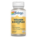 SOLARAY Complejo de vitamina B 100 mg, Suplemento de energía saludable, Formación de células rojas de sangre, soporte de nervios &amp; inmunológico, vitaminas complejas Super B con ácido fólico, vitamina B6, B12, biotina &amp; más, vegano, 50ct