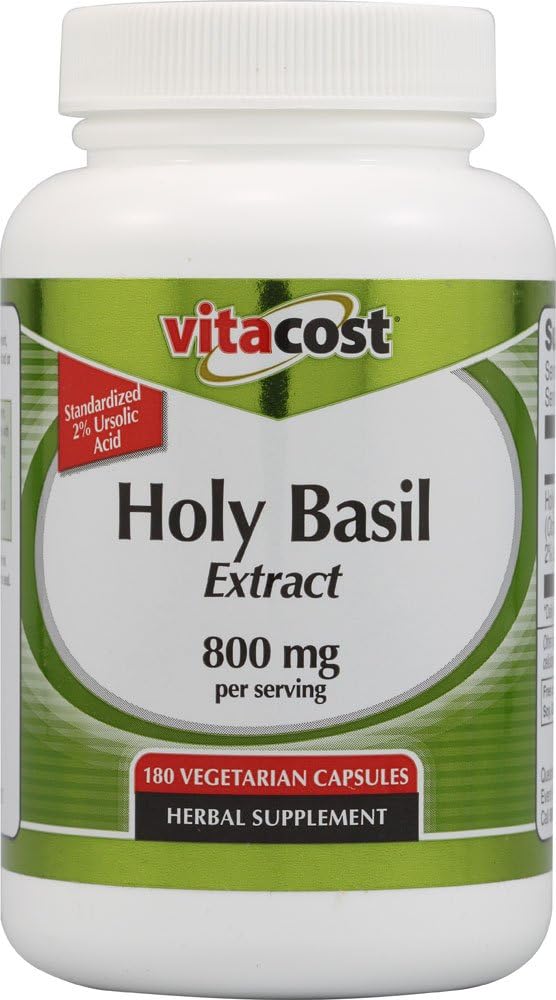 Vitacost Holy Basil Extract - 800 mg por Serving - 180 Vegetarian Capsules