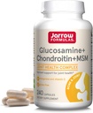 Jarrow Fórmulas® Glucosamine + Condroitina + MSM cápsulas, Suplemento de Soporte Conjunto con Vitamina C y Manganese, 240 cápsulas, 60 días de suministro