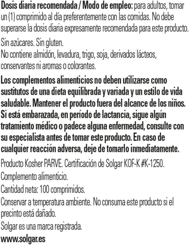Solgar Vitamina B12 100 mcg - 100 Tabletas - Energía Metabolismo & Nervous System Support - Non-GMO, Vegan, Gluten " Dairy Free, Kosher, Halal - 100 Servings