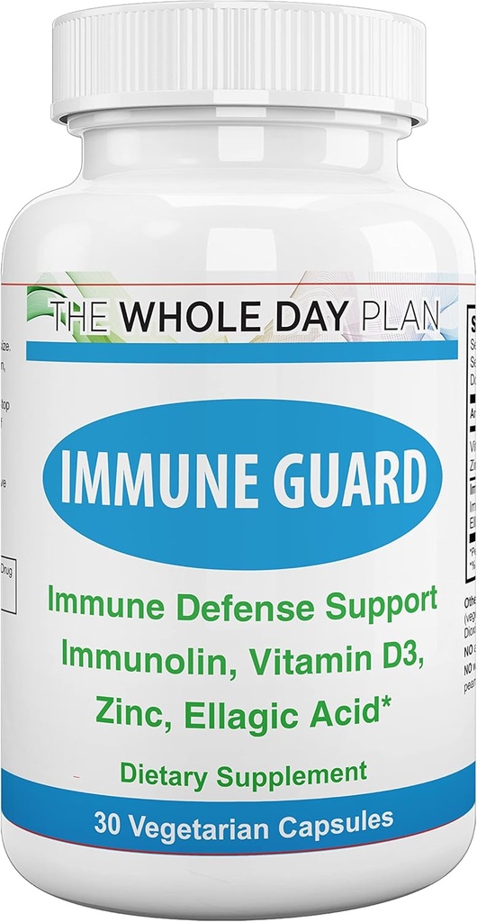 Espectra Vitaminas Immune Guard Natural Immunity Booster, Vitamina D3, Zinc, Inmunolina, Acid Ellagic, 30 cápsulas,