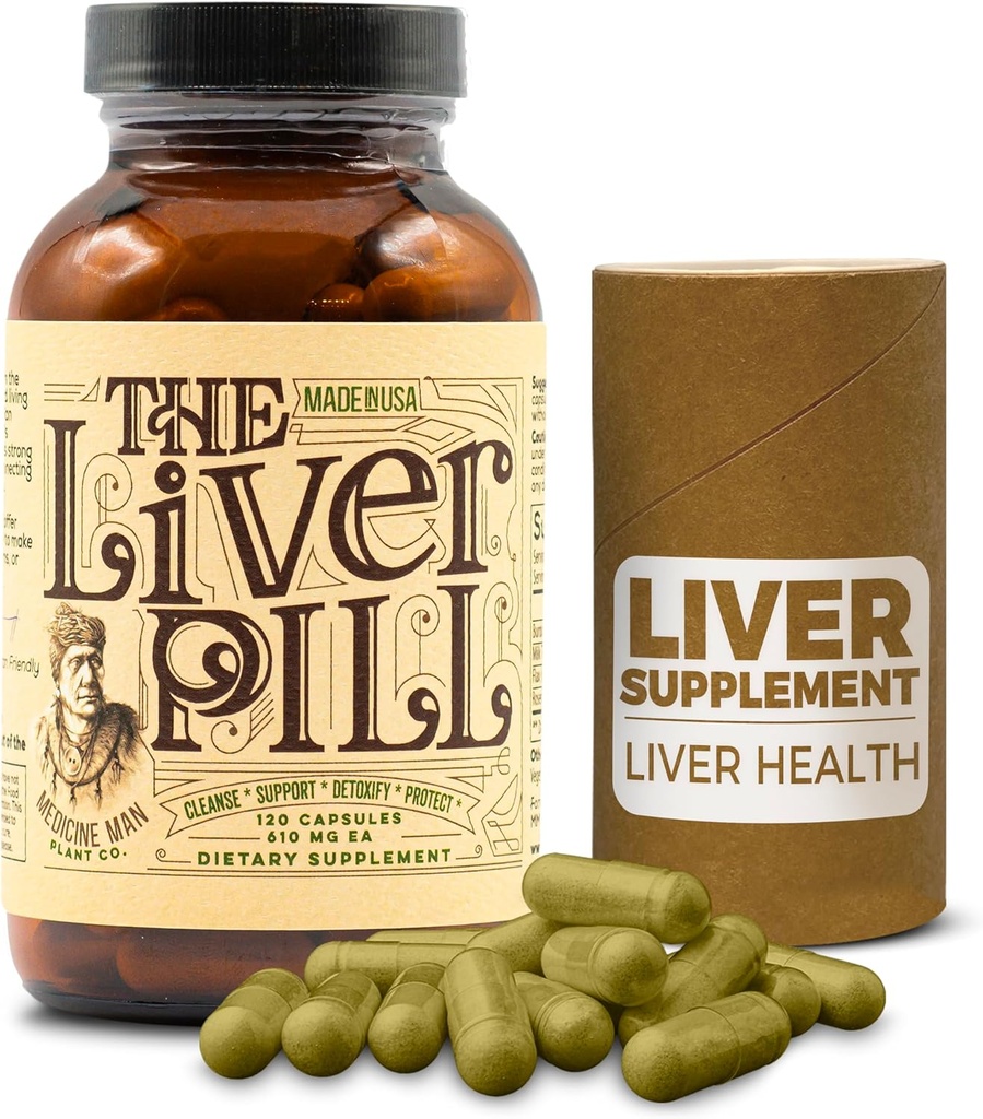 Las píldoras Liver Pill 120 Capsules - Herbal Liver Cleanse Detox &amp; Repair Pills with Burdock Root, Milk Thistle, Rosemary, and Flax Seed - Non-GMO, Organic, and Natural Liver Detox Pills for Men and Women
