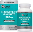 Qunol Magnesium Glycinate 300mg, 100% Glycinate Chelated Magnesium Supplement, 90ct Tablets
