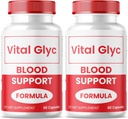 (2 Pack) Vital Glyc Capsules - Official Blood Support Fórmula, Vital Glyc Blood Vessel Cleaner, Vital Glyc Glyco Optimizer Pills, soporta salud general y bienestar, Vital Glyc Powder (120 cápsulas)