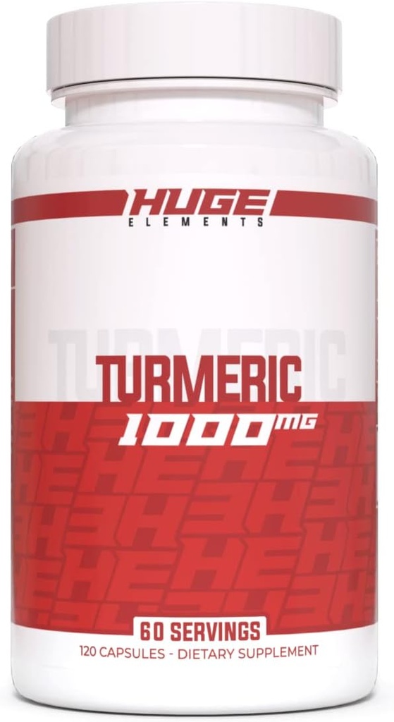 Suplementos enormes Turmeric, 1000 mg de extracto de raíz pura de Turmeric por ser, 95% de Curcuminoides, suplemento antioxidante, no GMO, libre de gluten - 120 cápsulas