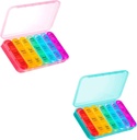 Asprink Pink and Cyan Pill Organizer 3 Times a Day - Weekly Pill Box 3 Times a Day - Daily Pill Box 7 Day Medicine Organizer, Large Pill Case Pill Box 3 Times a Day, Travel Pill Organizer