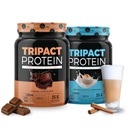 Nutrology TRIPACT Protein - Premium Nutrition Shake - Non-GMO Grass Fed Whey Protein,Plant Proteins,Greens,Superfoods & Probiotics - 5g BCAAs - Creamy Chocolate & VanillaLatte w/Cinnamon 1.5lb Each