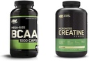 Optimum Nutrition Instantized BCAA Capsules, Keto Friendly Branched Chain Essential Amino Acids (400 Count) con Micronized Creatine Monohydrate Powder, Unflavored (120 Servings) - Bundle Pack