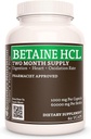 Remedy’s Nutrition Betaine HCL (Hydrochloride)  durable 1,000 mg, 60 Capsules Dietary Supplement ← Two Month Supply  Contiene Calcium Carbonate, Papain " Bromelain