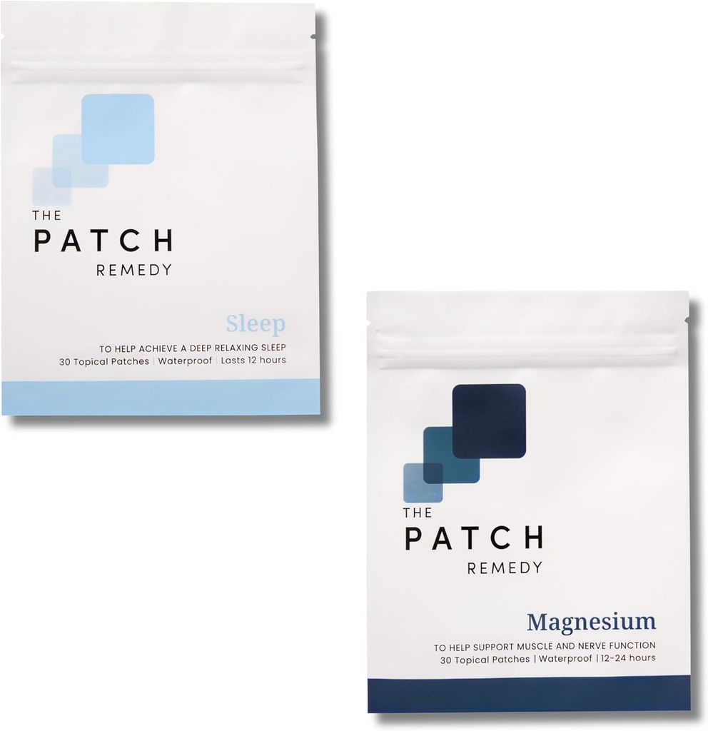 The Patch Remedy Sleep &amp; Magnesium Bundle - (60 Patches) Natural Melatonin-Free Sleeping Patch &amp; Magnesium Glycinate Patch Kit