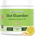 Feel Goods Gut Guardian, Fibra Orgánica, Pólvora Prebiótica, Libre de Azúcar, Herbs for Bloat, Gut Health Support, Salud Digestiva para Hombres &amp; Mujeres, No GMO, Vegan, Lemon Ginger, 30 Servimientos