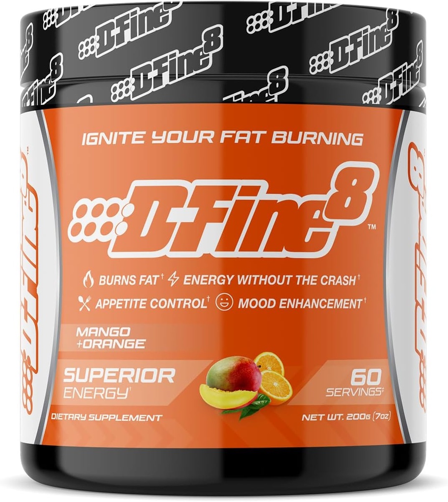 Thermogenic Pre-Workout Energy Powder &amp; Shredding Supplement, Boost Energy Mood & Focus, Sugar Free, Contains Senactiv, Endurance, 300mg Caffeine, N-Acetyl-L-Tyrosine (Mango Orange)