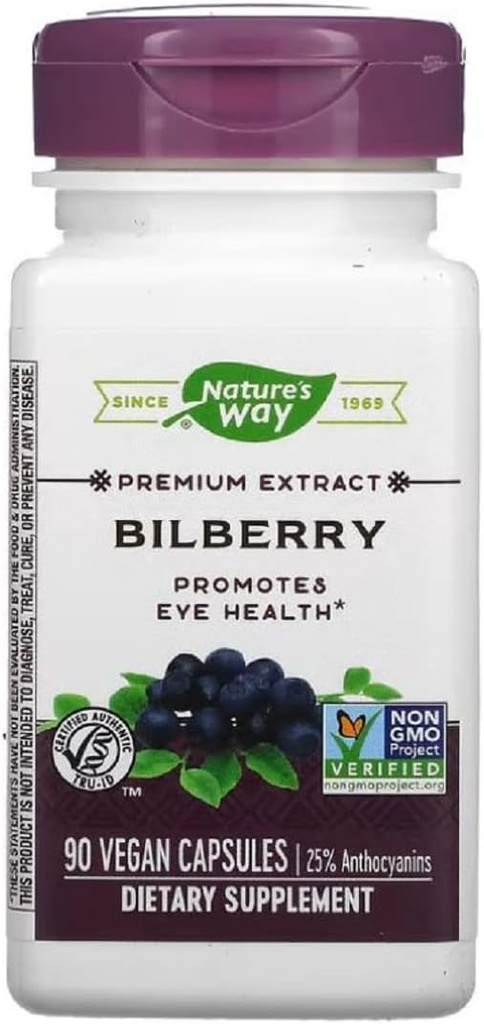 Camino de la naturaleza Bilberry Standardized Extracto Veg Capsules 90 ea (Pack of 2)
