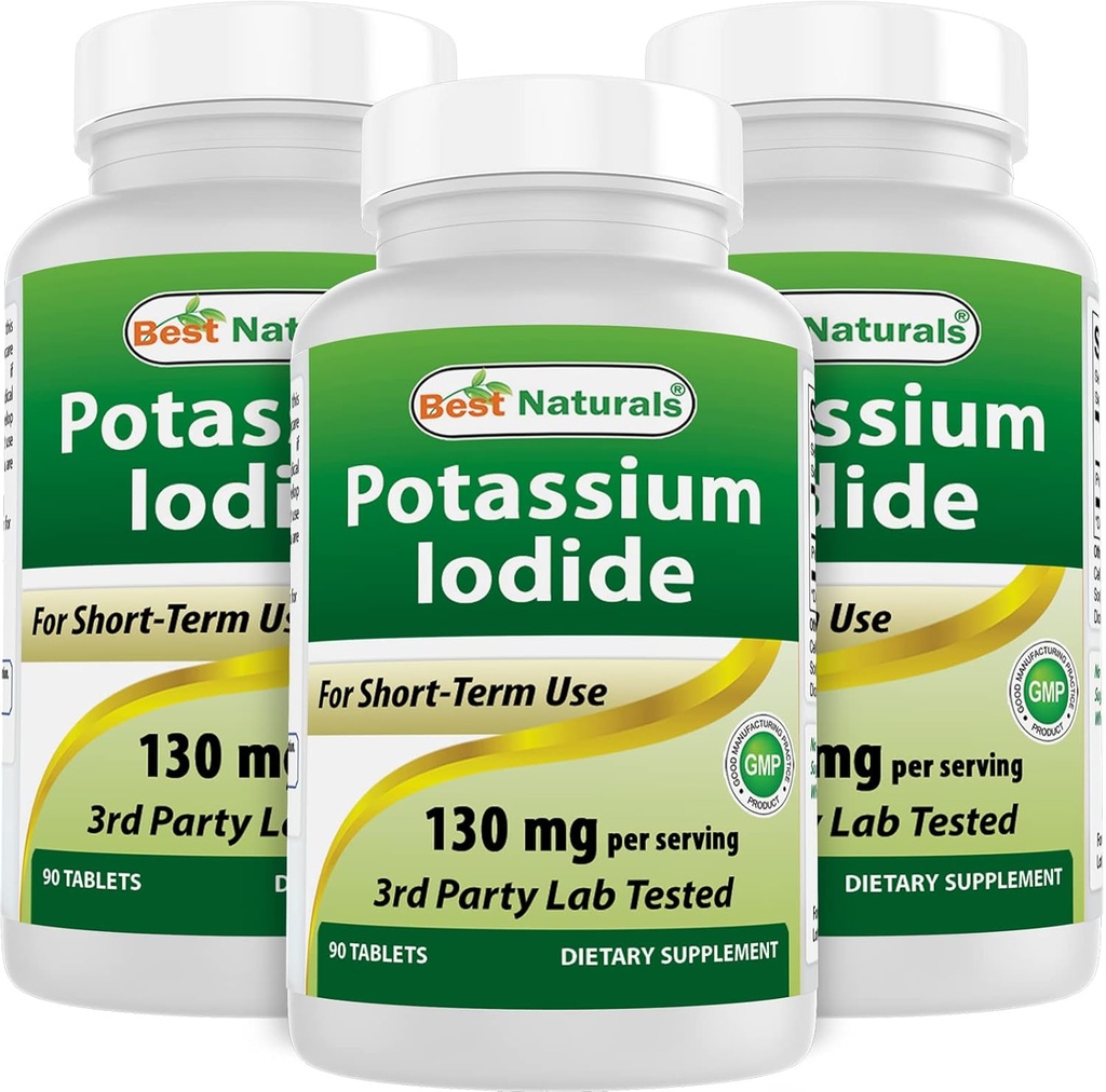 Best Naturals Potasio Iodide 130 mg por Serving - Suplemento dietético, 90 Tablas (3)