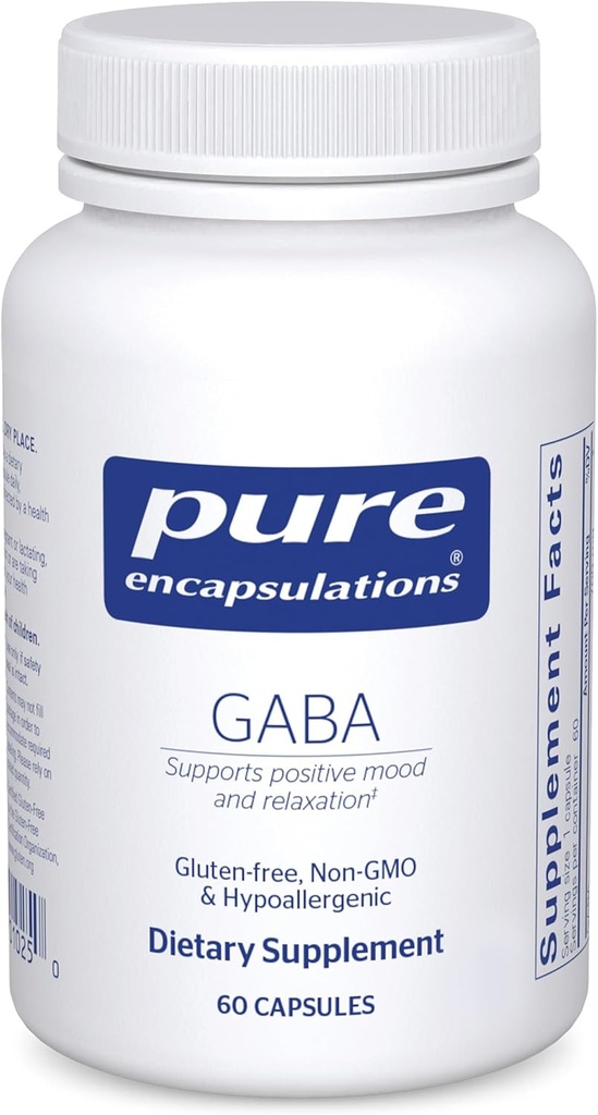 Pure Encapsulations GABA - Supplement to Support Relaxation & Moderation of Occasional Stress - with Premium GABA Amino Acids - 60 Capsules