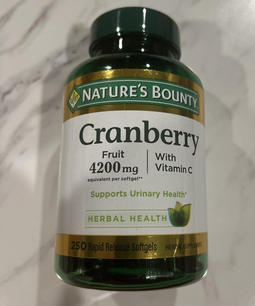 Rebote de la naturaleza Cranberry Plus Vitamina C, 4200 mg, Softgels 250 ea (Pack of 2)