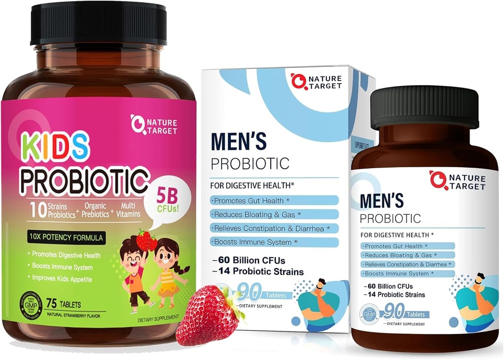 NATURE TARGET Probióticos para Hombres con Niños Probiótico Chewable