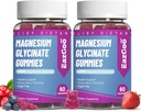 Magnesium Glycinate Gummies 400mg with L-Threonine 200mg - Sugar-Free Magnesium Potassium Supplement with Vitamin D, B6, CoQ10 for Muscle - 120 Mixed Berry Flavored Gummies