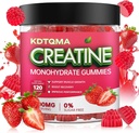 Cretina Monohydrate Gummies for Men &amp; Women 120 CT - 5600mg de Monohidrato de Creatina por Serving, Monohidrato de Creatina Chewable para el apoyo muscular " Energy Boost, Sugar Free, Vegan (Strawberry Flavor)