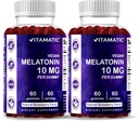 Melatonina Vitamática 10 mg Gummies Vegetarianas – Formando no-ábito – 60 Gummies por botella – 2-Pack (Total 120 Gummies Vegan)