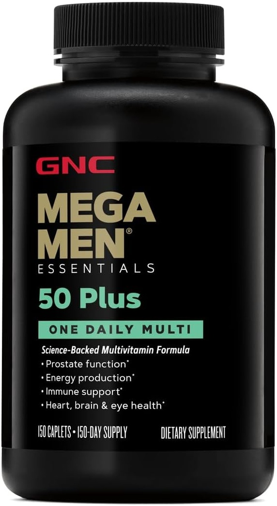 GNC Mega Men 50 Plus One Daily Multi - 150 Caplets (150 Serviciones)