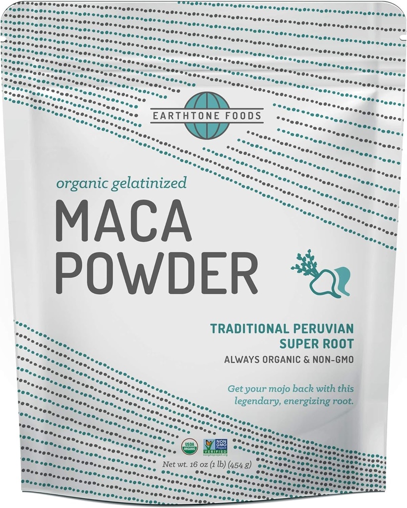 Maca Powder Orgánico Silencio Premium Peruano USDA & Paleo Certified Vegan Root - Energía Natural - Gelatinized for Enhanced Digestibility, 16 Ounces