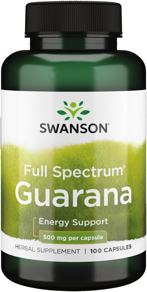 Swanson Guarana 500 Milligrams 100 cápsulas