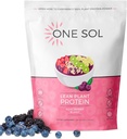 One Sol Lean Plant-Based Protein Powder, Pea & Brown Rice Protein, Low Carb, Vegan Friendly - Gluten, Lactose, & Soy Gratis - No Añadido Sugar, Non-GMO, Clean Nutrition, No Bloating (Acai Berry Blast)